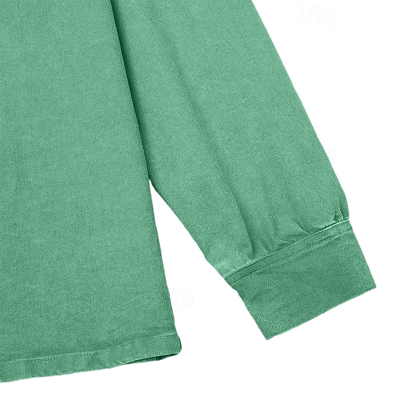Herren Baumwoll-Poloshirt Lässig Urlaub Klassisch Langarm Mode Basic Einfarbig Einfach Vintage-Stil Gewaschen Winter Frühling & Herbst Ganzjahres Lässiger Schnitt Schwarz Hellgrün Rosa Marineblau 2026 - $33.99 –P16