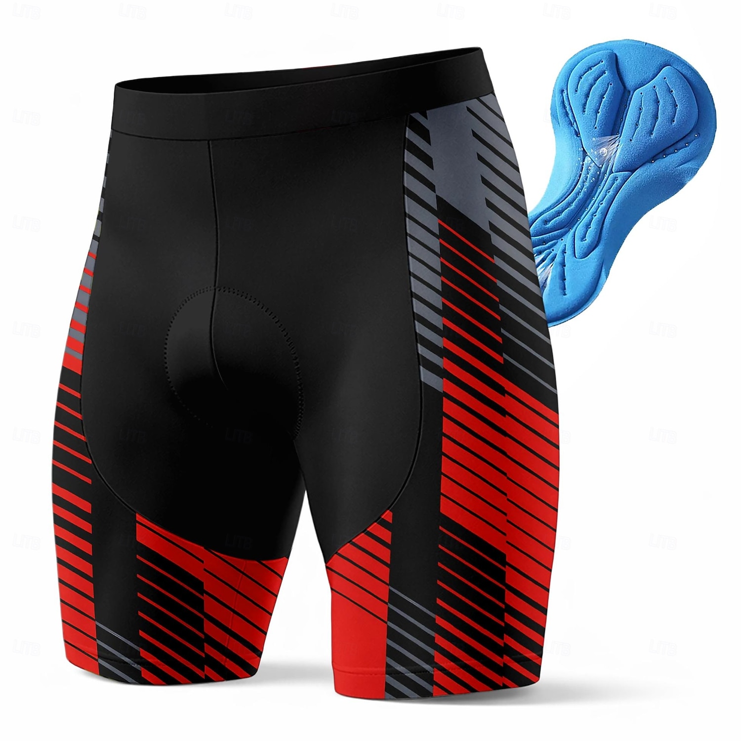 Homens Geométrica Shorts de ciclismo Calções de bicicleta Bermudas Acolchoadas Para Ciclismo Moto Calção Calças Fino Esportes Tapete 3D Secagem Rápida Redutor de Suor Respirável Preto / Vermelho Roupa de 2026 por $27.99 –P2