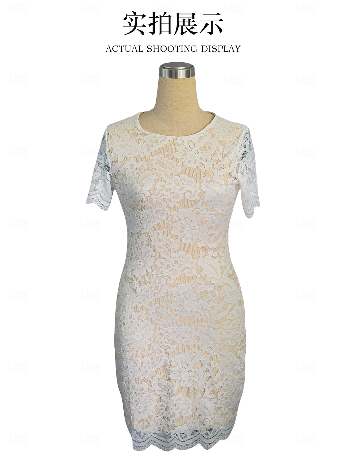 Women's Knee Length Dress Knit Dress Elegant Daily Party Wedding Regular Fit Floral Plain Short Sleeve Crew Neck Black White Summer 2026 - $35.99 –P9