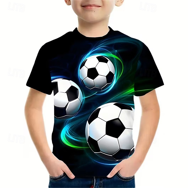 Para Meninos 3D Gráfico Futebol Americano Camisetas de futebol Camisa Camiseta Manga Curta Impressão 3D Verão Primavera Esportes Moda Roupa de rua Infantil 4-12 anos Gola Redonda Casual Diário Ao ar de 2026 por $13.49 –P7