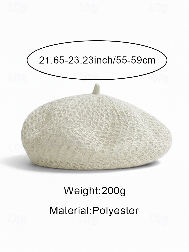 Women's Bohemian Breathable Hollow Polyester Beret, Multi-Color Choice, Lightweight Summer Hat, Perfect for Beach Vacation, Casual Daily Wear and Travel Accessories 2026 - $14.99 –P12