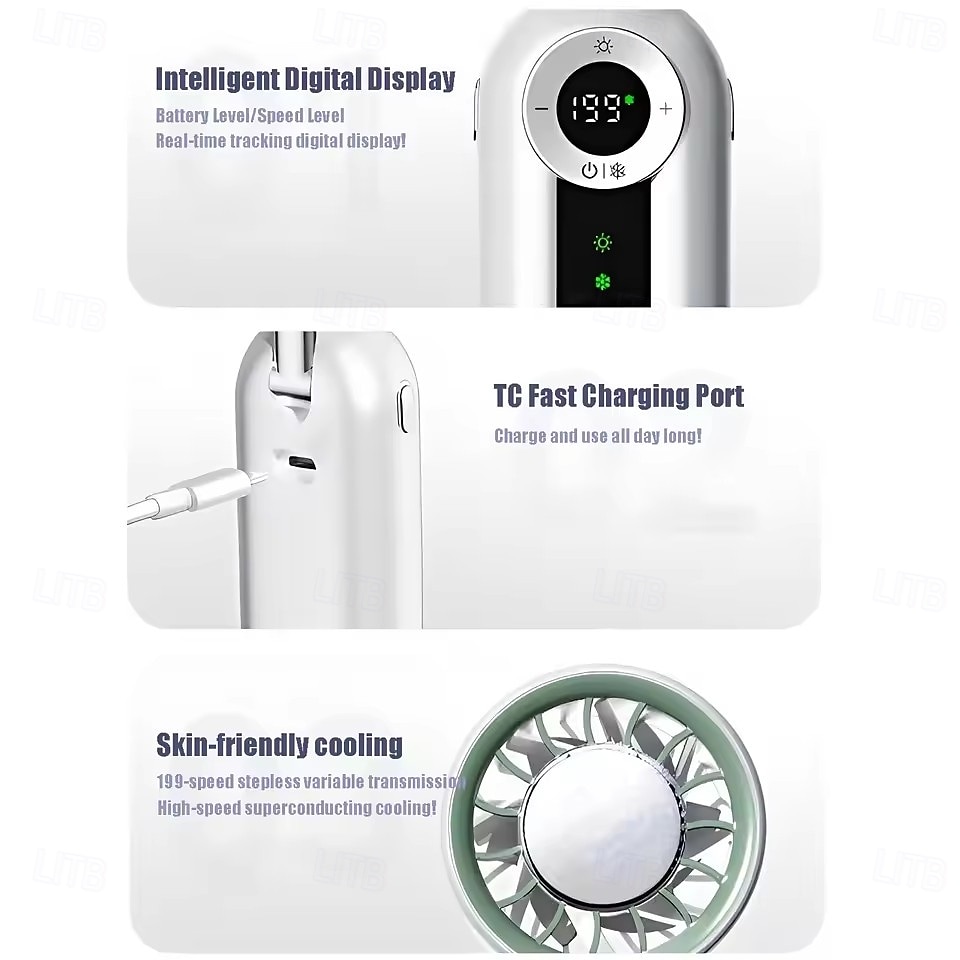 Cold Compress Handheld Fan, 100 Speeds Portable Personal Mini Fan with LED Display, Foldable USB Rechargeable Small Fan for Travel, Sports, Camping, High Velocity Personal Cooling 2026 - $38.99 –P4