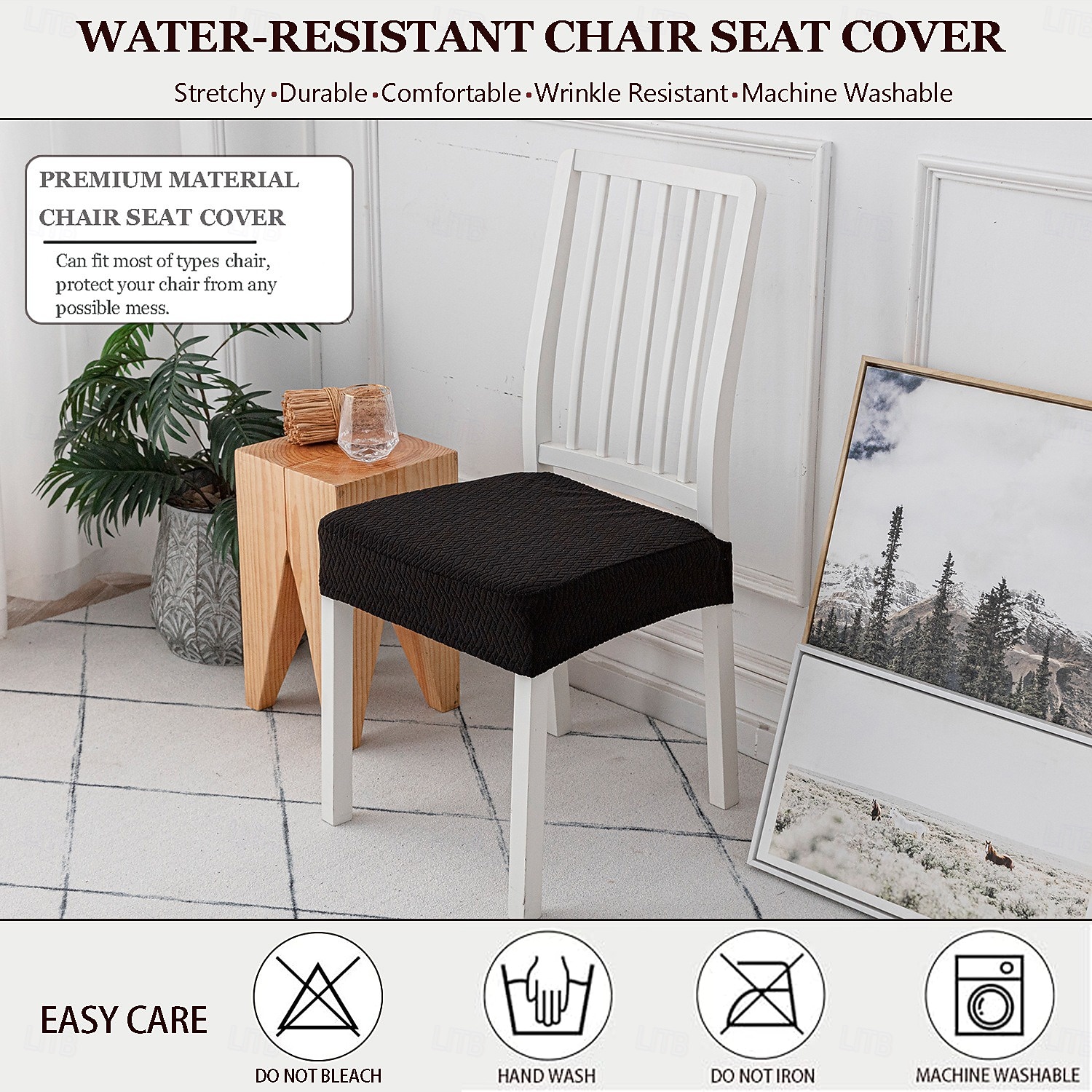 Husa scaunului rezistent la apa pentru sufragerie bucatarie husa scaun jacquard elastic husa scaun detasabila lavabila anti-praf huse de protectie perna scaunului scaunului 2026 - $13.49 –P2
