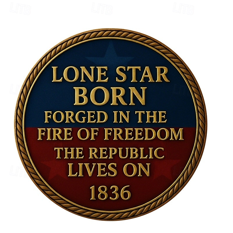 Republiken Texas minnesmynt, Lone Star född 1836-1845, patriotisk medalj med Texas stjärna, flaggor &historisk hyllning, samlargåva för historieentusiaster 2026 - $19.99 –P3