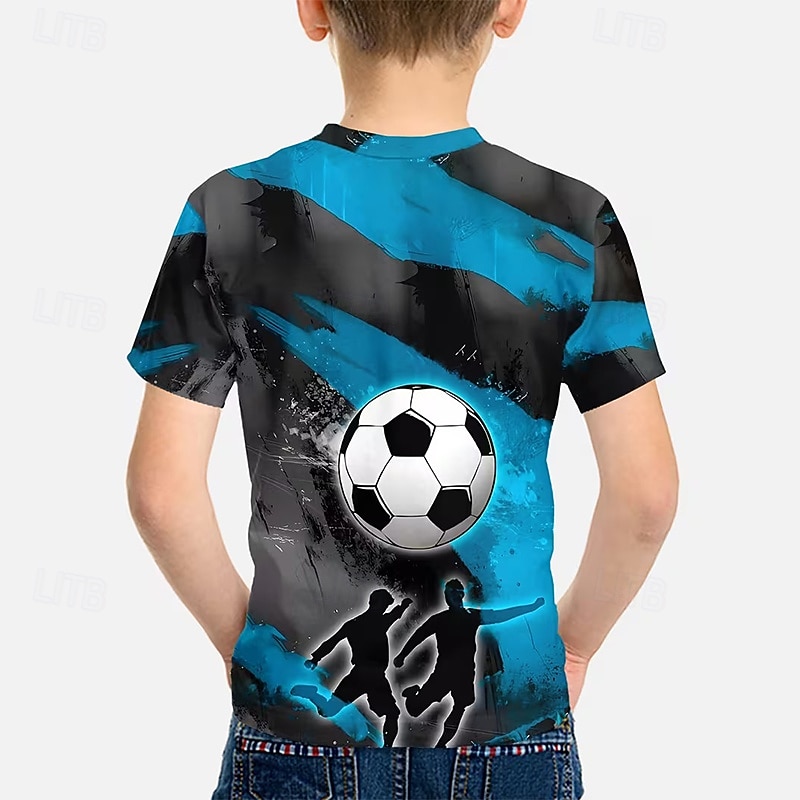 Para Meninos 3D Gráfico Futebol Americano Camisetas de futebol Camisa Camiseta Manga Curta Impressão 3D Verão Primavera Esportes Moda Roupa de rua Infantil 4-12 anos Gola Redonda Casual Diário Ao ar de 2026 por $13.49 –P6