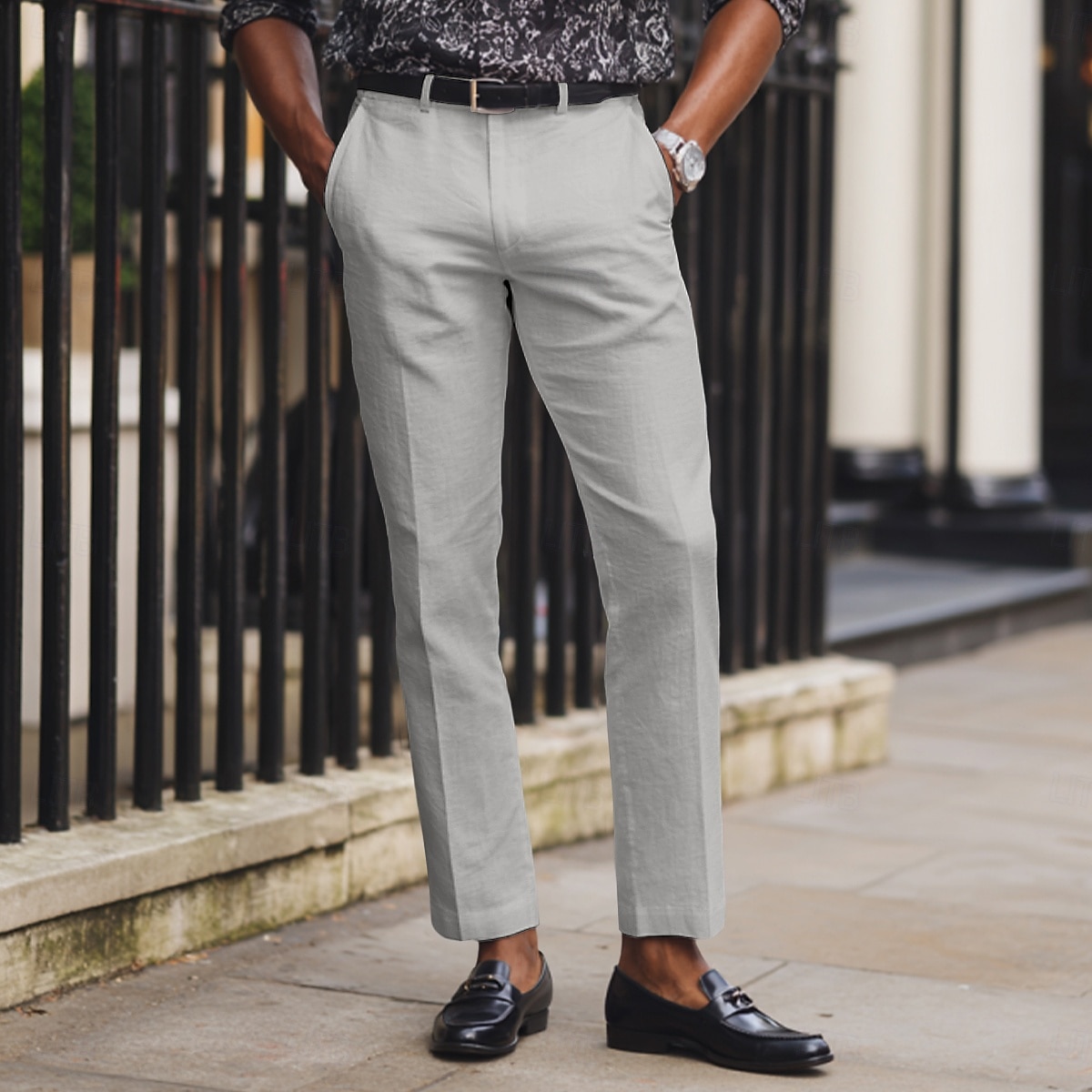 Herren Leinenhosen Hose Anzughose Sommerhose Knöpfe Fronttasche Gerader Schnitt Einfach Komfort tragbar Volle Länge Lässig Täglich Geschäft Urlaub Mode Schwarz Weiß Unelastisch 2026 - $29.99 –P11