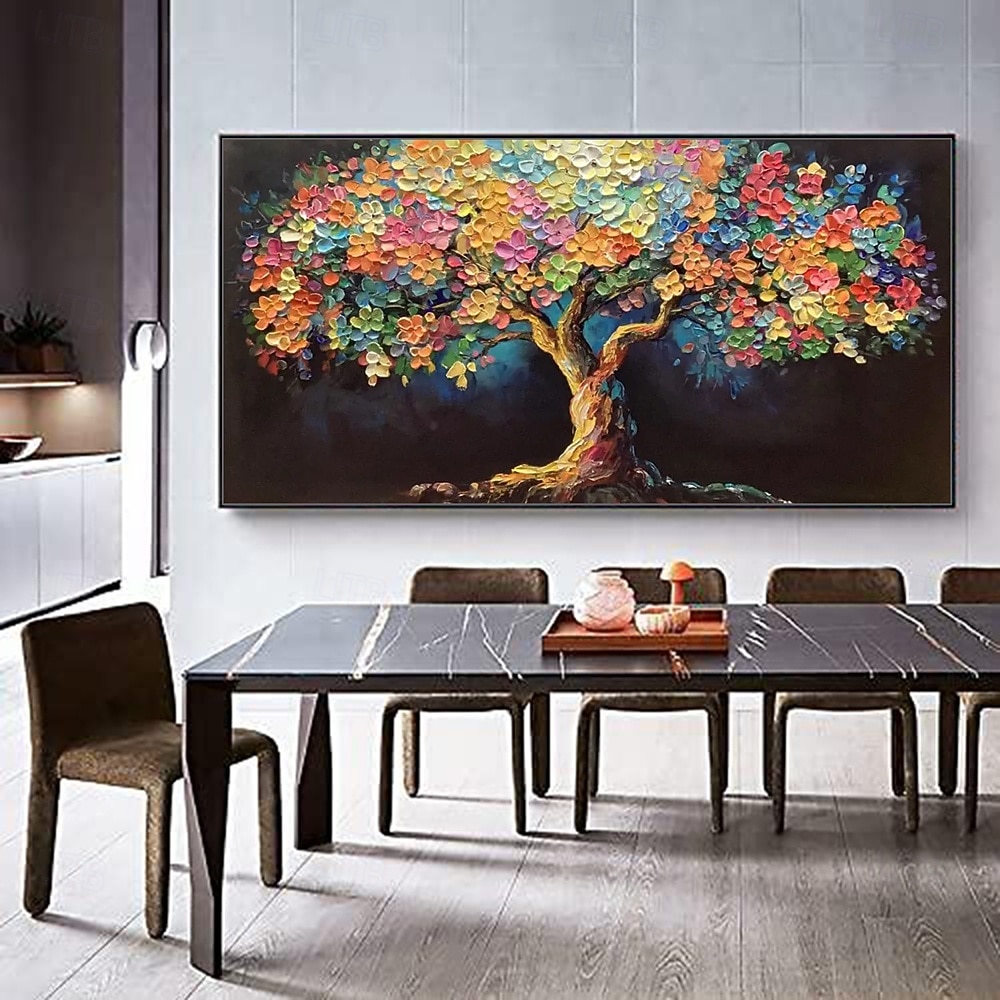 Mintura Handmade Textured Tree Flowers Oil Paintings on Canvas Wall Art Decoration Modern Abstract Pictures For Home Decor Rolled Frameless Unstretched Painting 2026 - $73.99 –P1