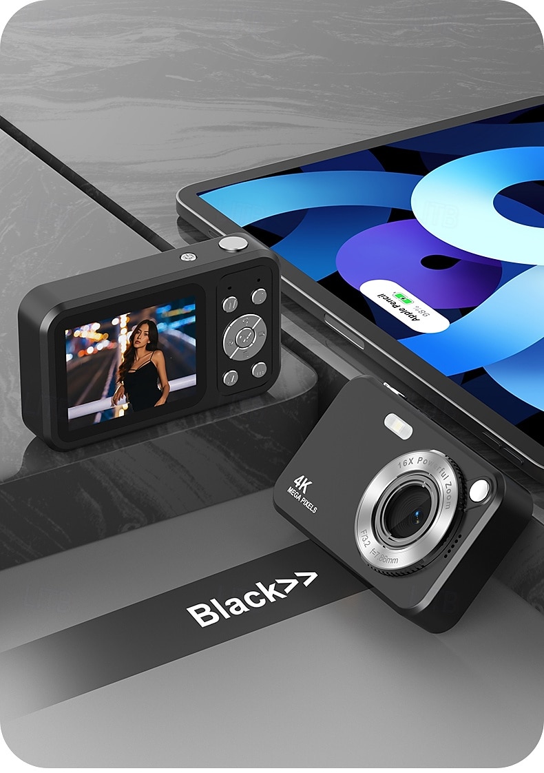 Câmera digital 4K para fotografia, 64MP, com foco automático, ideal para vlogs no YouTube, zoom de 16x, compacta, perfeita para estudantes, iniciantes e adolescentes. Câmera portátil do tipo "apontar de 2026 por $44.99 –P14