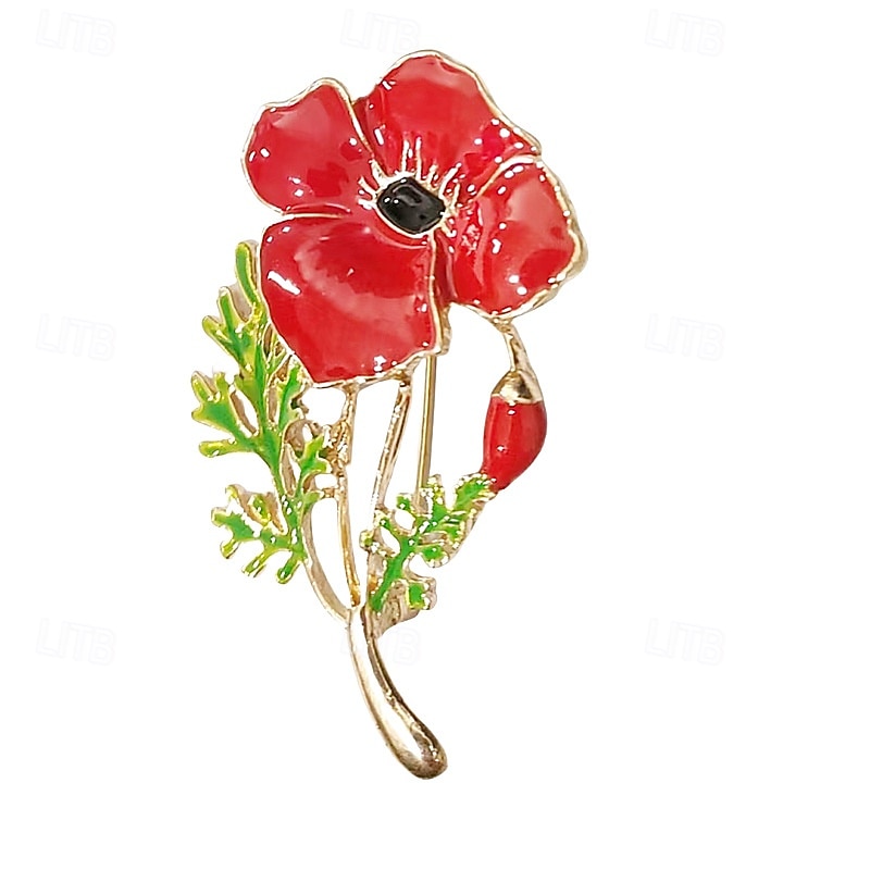 4er-Set Gedenktagsbroschen, Mohnblumen-Broschen aus Emaille, elegante Damen-Anstecknadeln für Blazer, Strickjacke, Anzug, Korsagen, patriotisches Erinnerungsgeschenk 2026 - $18.99 –P4