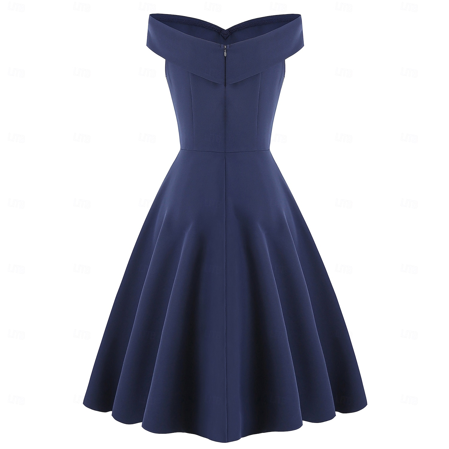 1950 Retro / vintage Miezul zilei Rochii Rochie leagăn Rochie Flare Fără mâneci De pe umăr Culoare solidă Mulată Costume de fancy Pentru femei Mascaradă Petrecere cu cocktail Petrecere ceai Adulți 2026 - $42.99 –P2