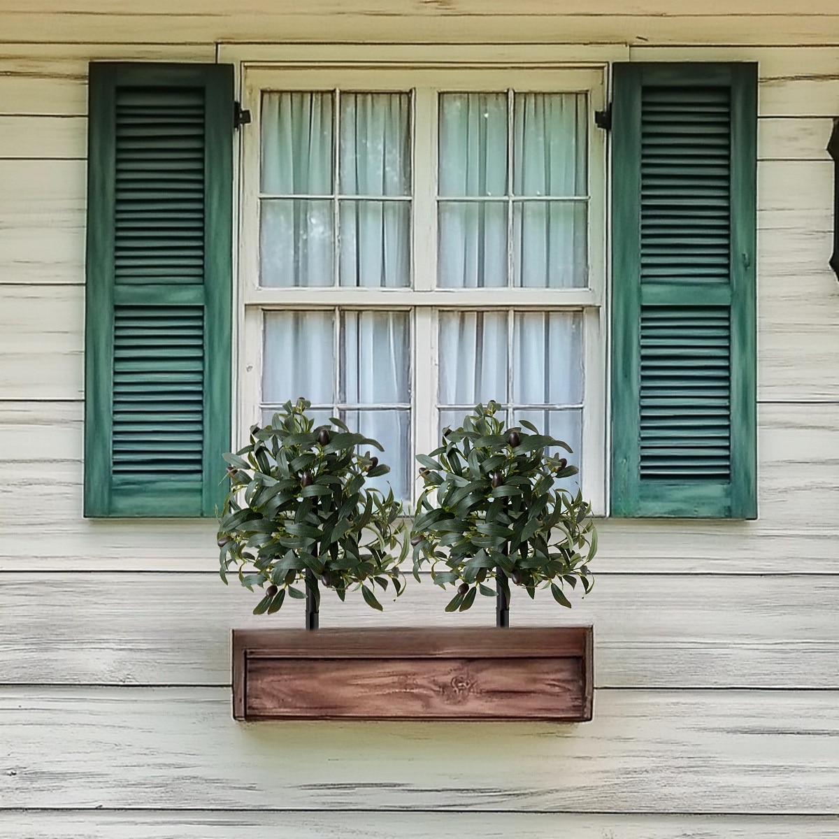 Umělá olivovník, 20palcová topiary z umělé olivy s kolíkem do země, realistická dekorace do interiéru/venkovního domu, skandinávský styl zelené dekorace 2026 - $26.99 –P2