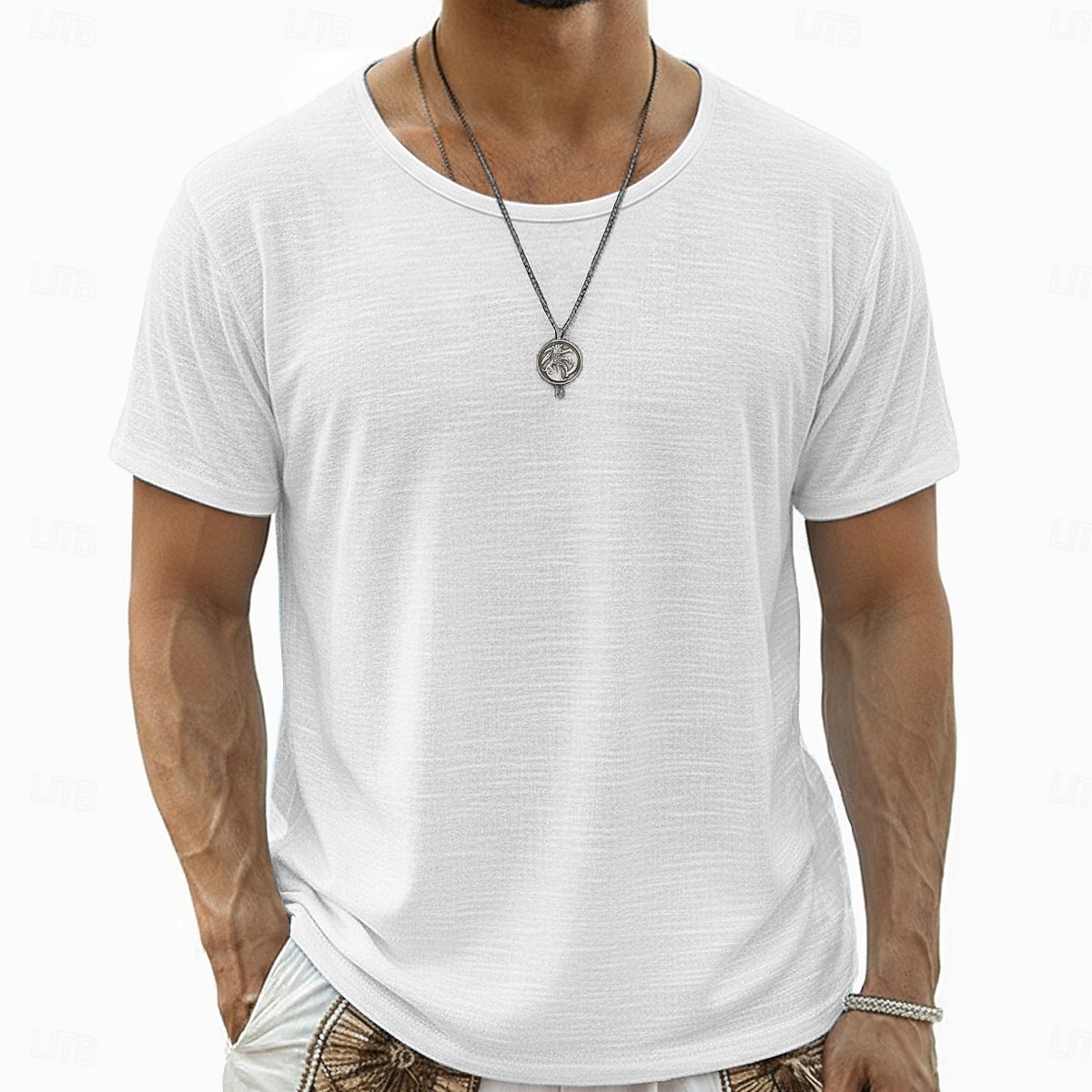 Bărbați Tee Top Tricou din in Manșon scurt În V Vară Culoare solidă Simplu Modă Designer De Bază De Bază Moale Casual Vacanță Stradă Albastru Deschis Alb Negru Top tricou pentru bărbați 2026 - $20.99 –P10