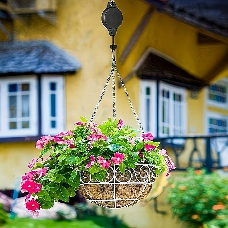 2/4/6 poleas para plantas, cesta colgante retráctil, polea con gancho descendente para cesta de jardín 2026 - $16.99 –P10