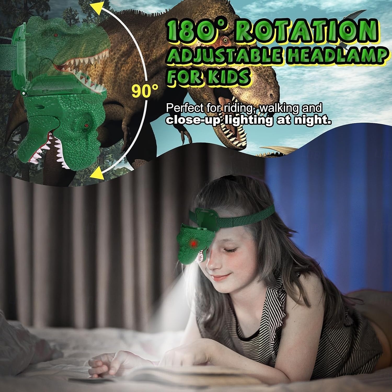 Headlamp, Dinosaur LED Rechargeable Headlamp for Flashlight Outdoor Camping Essentials Gear, Dinosaur Toys Headlight for Boys Girls/Adults, Ideal Gift Toys for Birthday Rave Party 2026 - $30.99 –P5