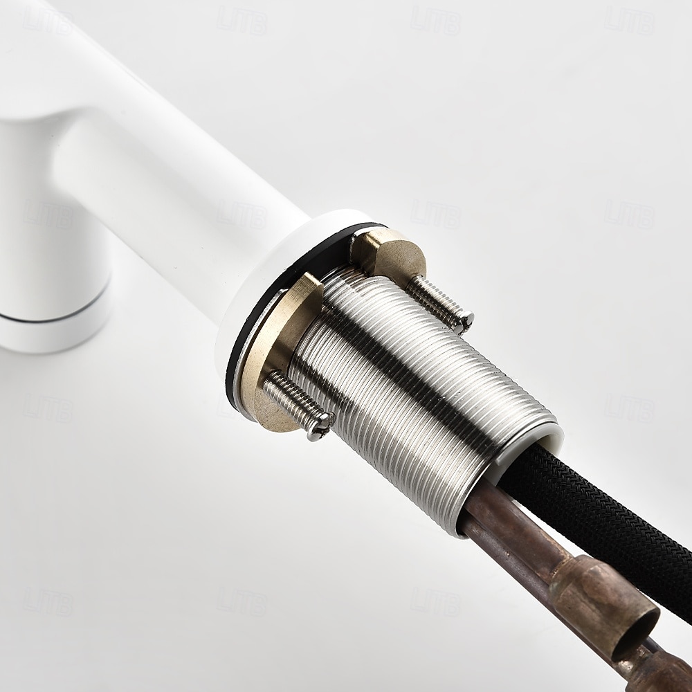 Кухонный смеситель с выдвижным распылителем, однорычажный смеситель с высоким изливом для мойки, прочная латунная конструкция, двухфункциональная распылительная головка, простая установка. 2026 - $216.99 –P34