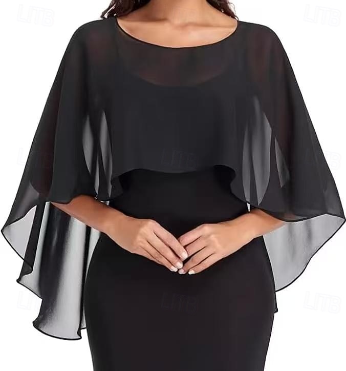 Damesomslag Bolero Moeder Wraps Bruids Wraps Wraps voor bruiloftsgasten Elegant Dames Formele Stijl Mouwloos Chiffon Bruiloftsomslagen Met Pure Kleur Voor Dagelijks Lente zomer 2026 - $34.99 –P8