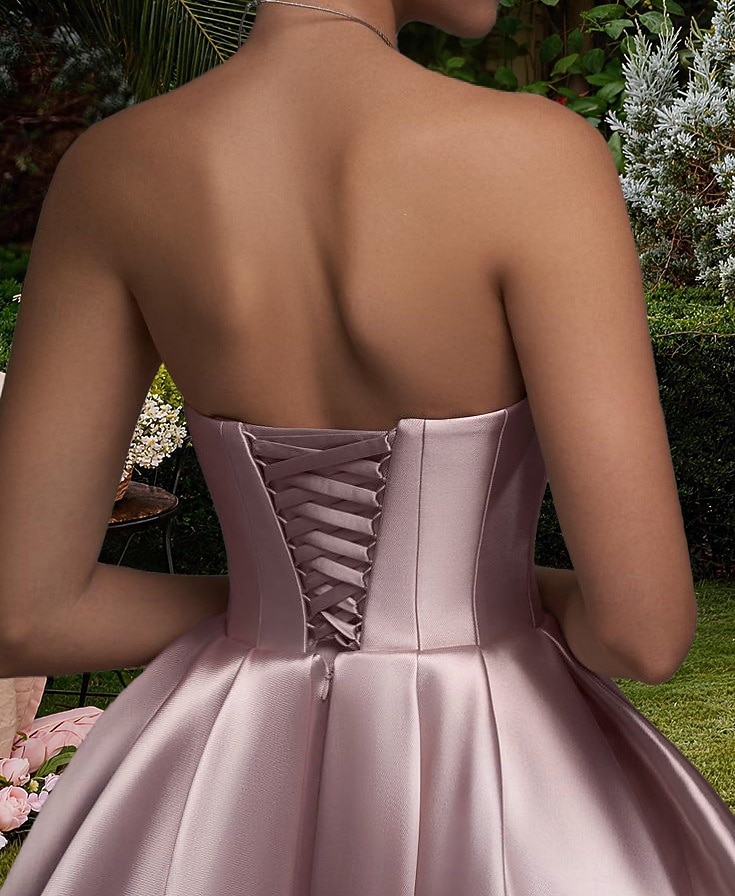Ballkleid A-Linie Knöchellänge Cocktailkleider Partykleider Elegant Vintage Langarm Schulterfrei Hochzeit Formell Abnehmbar Satin mit Schal 2026 - $149.99 –P8