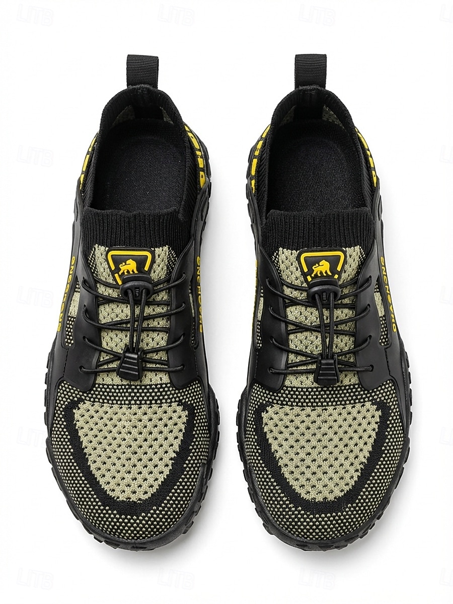 Men's Gray and Black Outdoor Sneakers Lace-Up Lightweight Breathable Comfort Walking Shoes Durable Sport Casual Footwear for Outdoor Resort, Vacation Travel, Warm Weather 2026 - $34.99 –P3