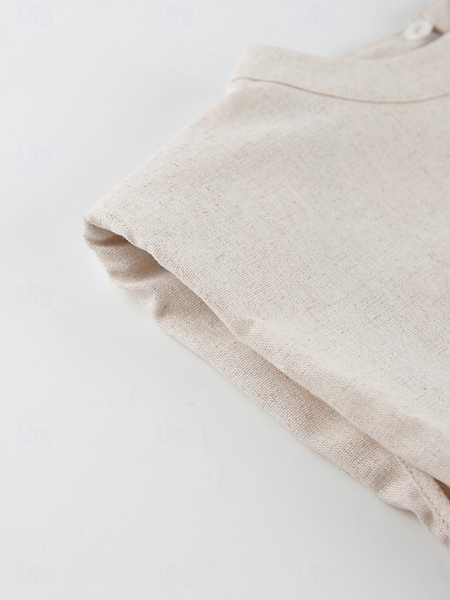 Women's Cotton Linen Sets Two Piece Sets Camis Sleeveless Crew Neck Plain Vacation Fashion Streetwear Casual Daily Outdoor Orange Brown Green Summer Regular Fit 2026 - $51.99 –P15
