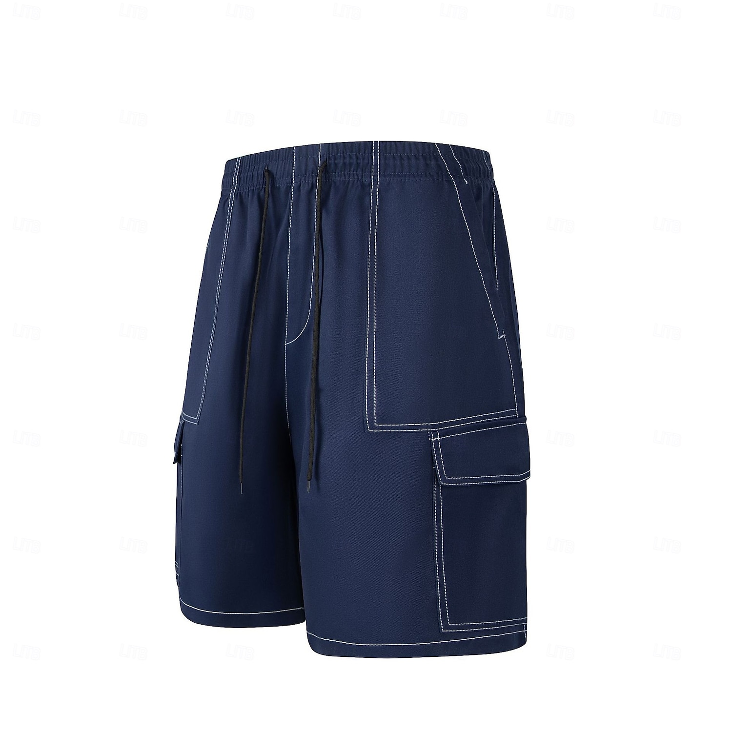 Voor heren Ladingbroek Cargoshorts Korte broek Casual korte broek Zak Elastische taille Effen Effen kleur Comfort Boven de knie Casual Buiten Streetwear Modieus Streetwear Zwart Marineblauw 2026 - $16.49 –P4