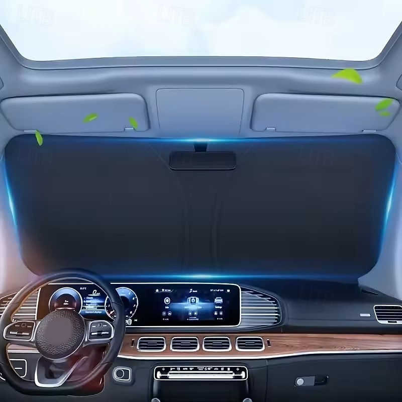 Para-sol holográfico refletivo a laser para para-brisa de carro, com proteção UPF 50+, bloqueia raios UV. &Protetor térmico, universal, compatível com a maioria dos carros, SUVs e caminhonetes, de 2026 por $15.99 –P1