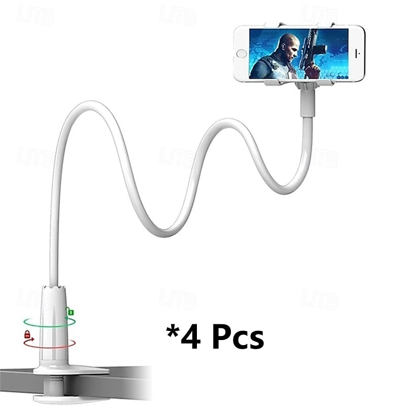 4 Pack Gooseneck Phone Holder for Bed, 360 Rotating Flexible Long Arm Cell Phone Stand, Clip On Lazy Bracket Mount for Desk, Headboard, Office, Compatible with iPhone, Samsung, Most Smartphones 2026 - $18.99 –P3