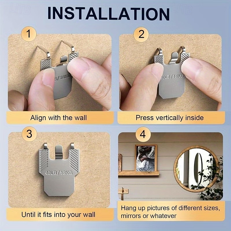 20 шт. специальных крючков-защелок для подвешивания гипсокартона на стену, устойчивые к царапинам, прочные, для художественной живописи, зеркал, фотографий, плакатов, набор инструментов для 2026 - $13.99 –P7