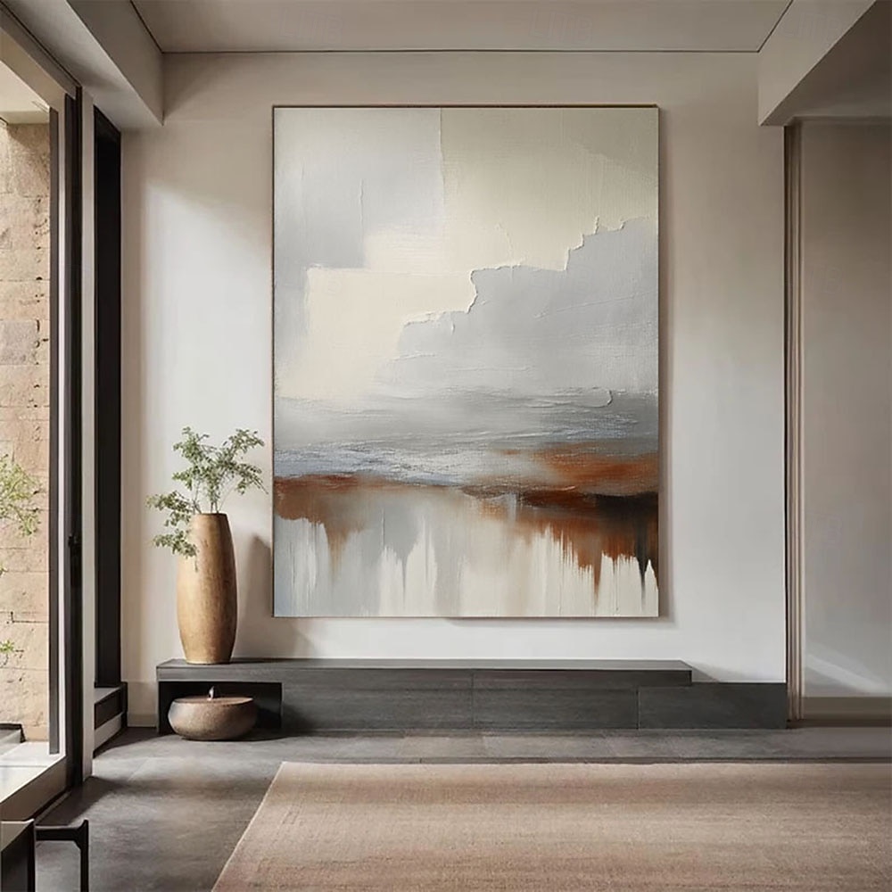 oil painting handmade Beige Abstract Wall Art Beige white Abstract Painting Large Beige Minimalist Wall Art Wabi-sabi Canvas Painting Modern Textured Oil Painting 2026 - $100.99 –P2