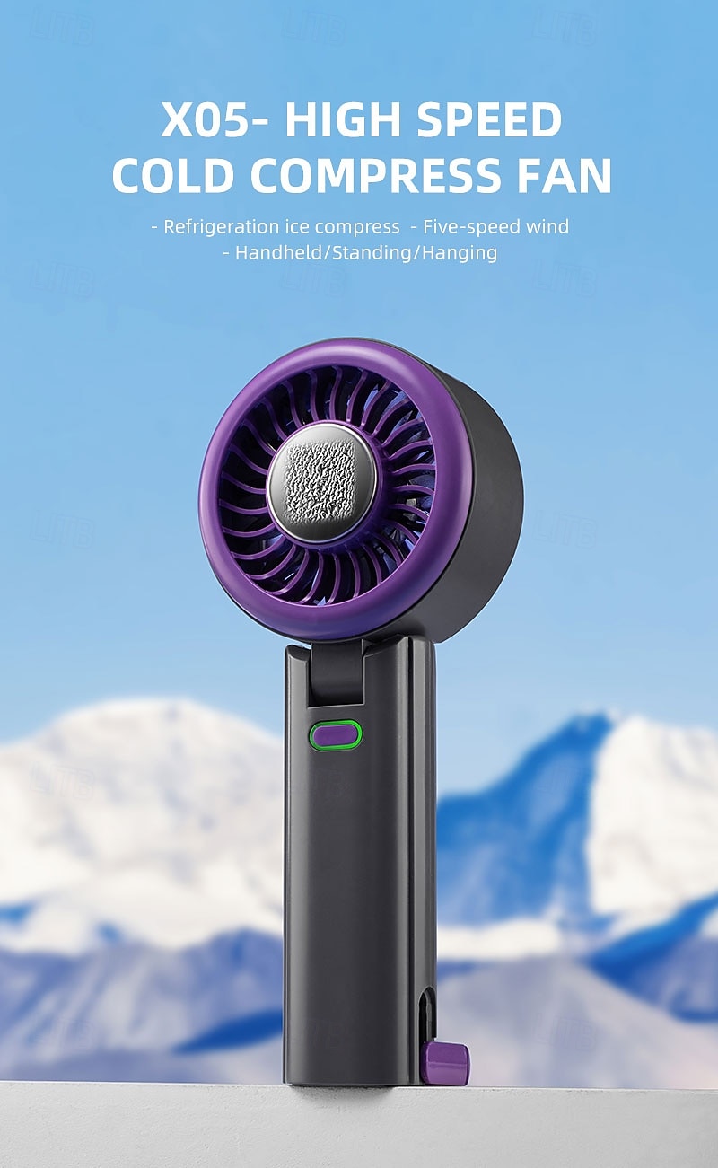 Ventilateur portable avec compresse froide, mini-ventilateur 3 en 1 rechargeable par USB, utilisable à la main, sur pied ou à suspendre, idéal pour les voyages et le maquillage. de 2026 ? $27.99 –P1