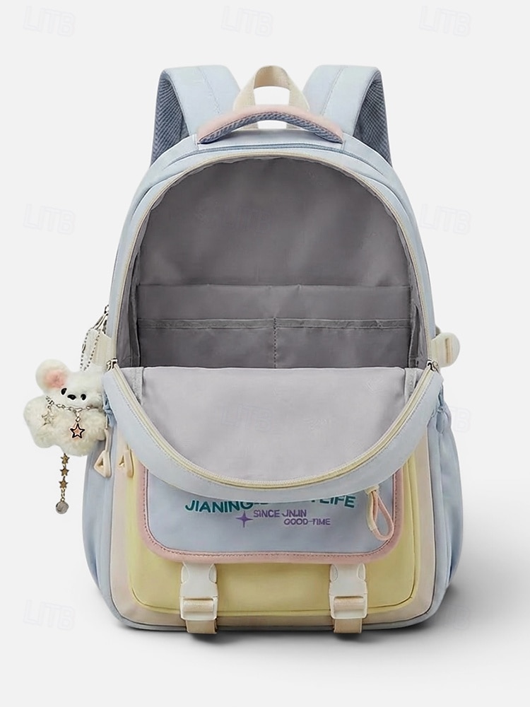 Women's Macaron Color Polyester Backpack, Large Capacity School Bag with Adjustable Straps for Middle School Girls, Back to School, Travel, Outdoor Sports 2026 - $34.99 –P5