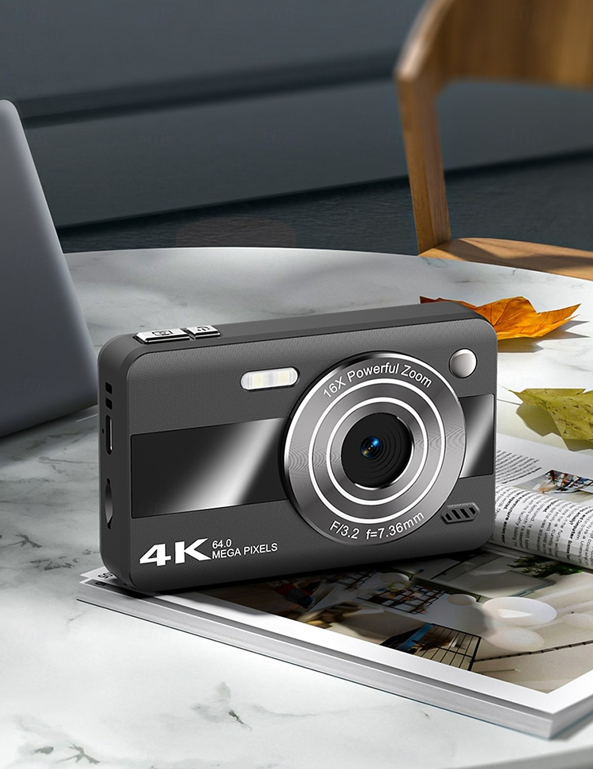 4k digitális fényképezőgép fotózáshoz, 64 megapixeles vlogoló kamera YouTube-hoz 16x zoommal, kompakt kompakt fényképezőgép gyerekeknek, tinédzsereknek, kezdőknek, diákoknak, hordozható utazókamera 2026 - $46.99 –P3