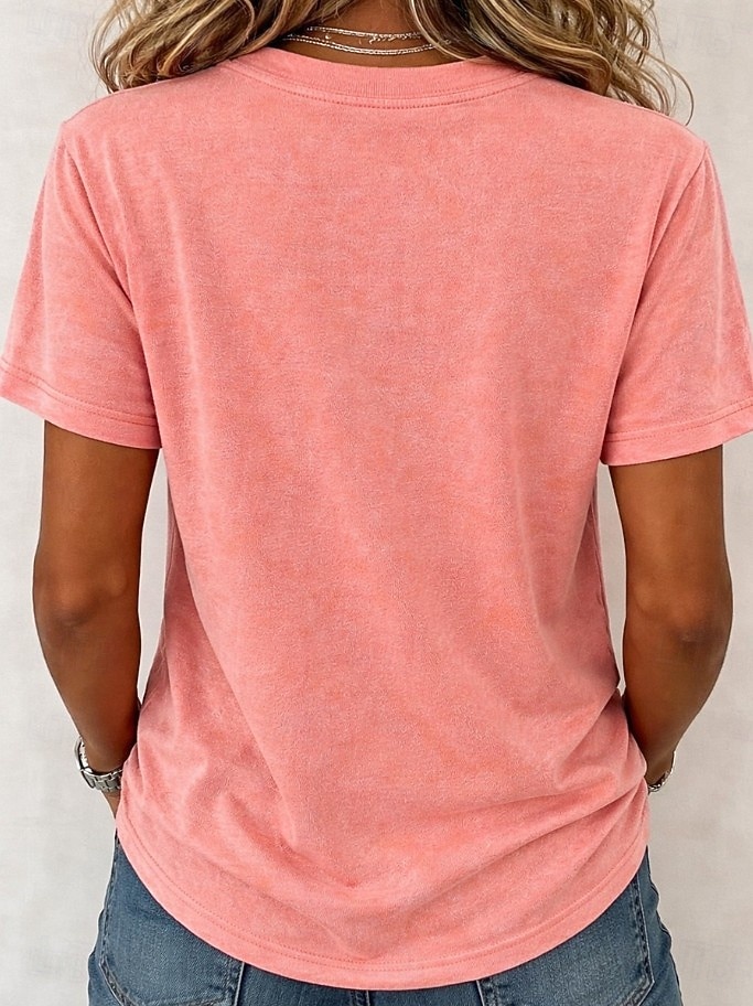 Damen T Shirt Baumwollhemd T-Shirt Gerafft Einfach Vintage Mode Stilvoll Kurzarm V Ausschnitt Normale Oberteile Lässig Täglich Ausgehen Blau Violett / Blau Schwarz Armeegrün Purpur Sommer Frühling 2026 - $21.99 –P11