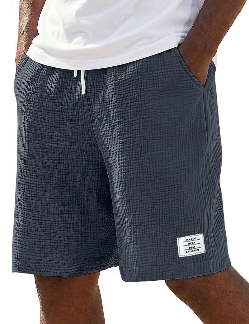 Voor heren Korte broek Linnen korte broek Zomer korte broeken Strandshorts Trekkoord Elastische taille Effen Comfort Ademend Knielengte Dagelijks Buiten Feestdagen Vakantie Modieus blauw Zwart 2026 - $25.99 –P4