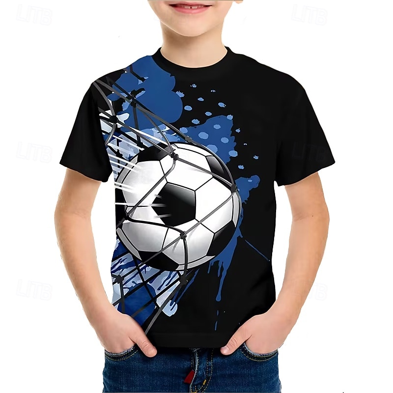 Chico 3D Graphic Fútbol Americano Camisetas de fútbol Camiseta Manga Corta Impresión 3D Verano Primavera Deportes Moda Ropa de calle Niños 5-12 años Cuello Barco Casual Diario Exterior Ajuste regular 2026 - $13.49 –P6