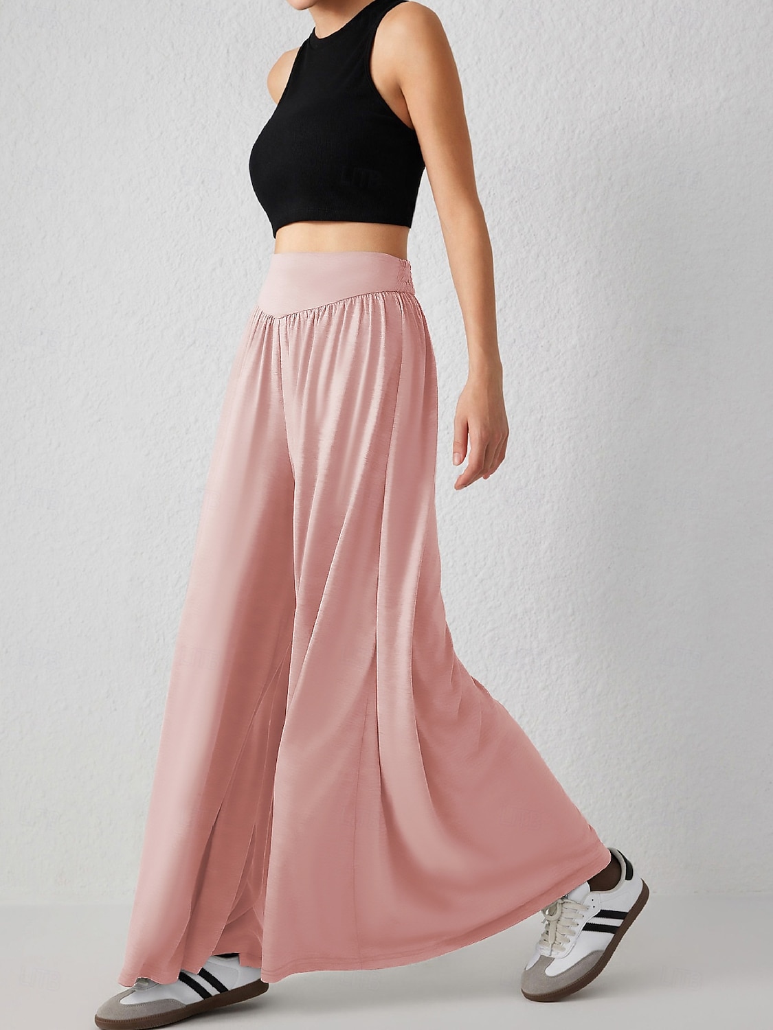 Damskie Bezczelny Spodnie szerokie nogawki Typu Chino Skort Urlop Moda Moda miejska Pełna długość Wysoka talia Równina Wysokie cięcie Komfort Na zewnątrz Nieelastyczny Codzienny Urlop Ulica karminowy 2026 - $32.99 –P3