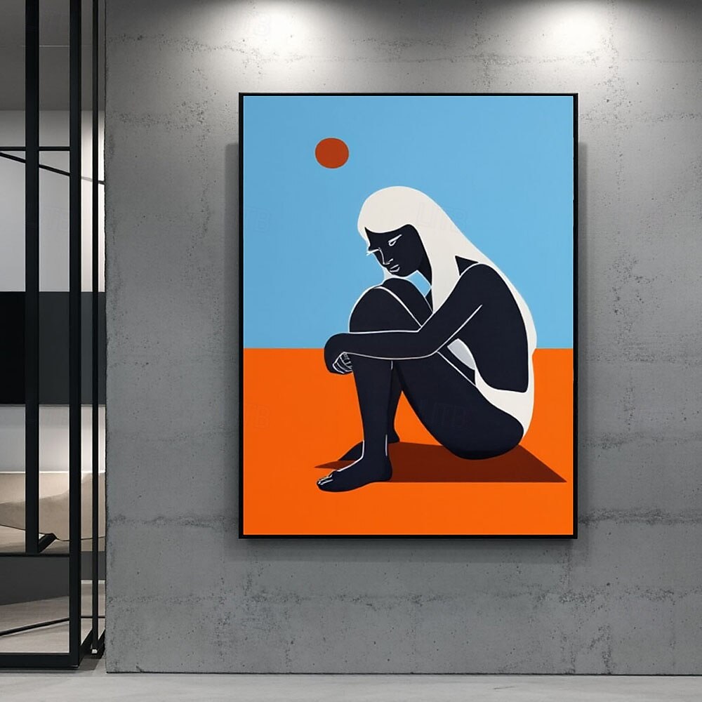 большая абстрактная картина, оригинальная минималистичная картина, абстрактное искусство, картина с изображением чернокожих женщин, синяя абстрактная картина, большая картина с диваном на стену. 2026 - $91.99 –P5