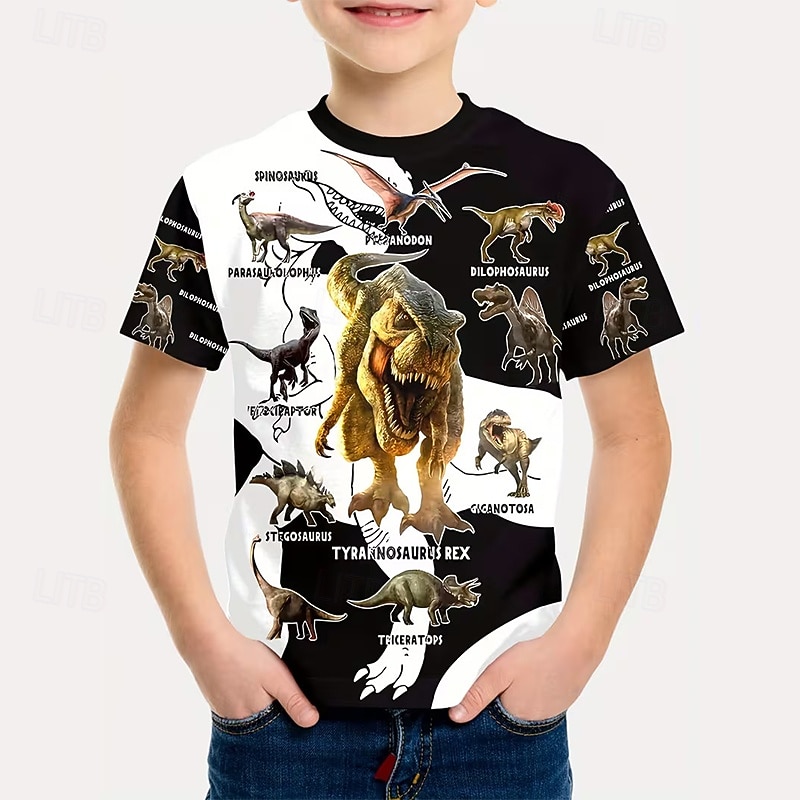 Băieți 3D Grafic Dinozaur Tricou Manșon scurt Tipărire 3D Vară Primăvară Sport Modă Șic Stradă Copii 5-12 ani Stil Nautic Casual Zilnic În aer liber Fit regulat 2026 - $13.49 –P5