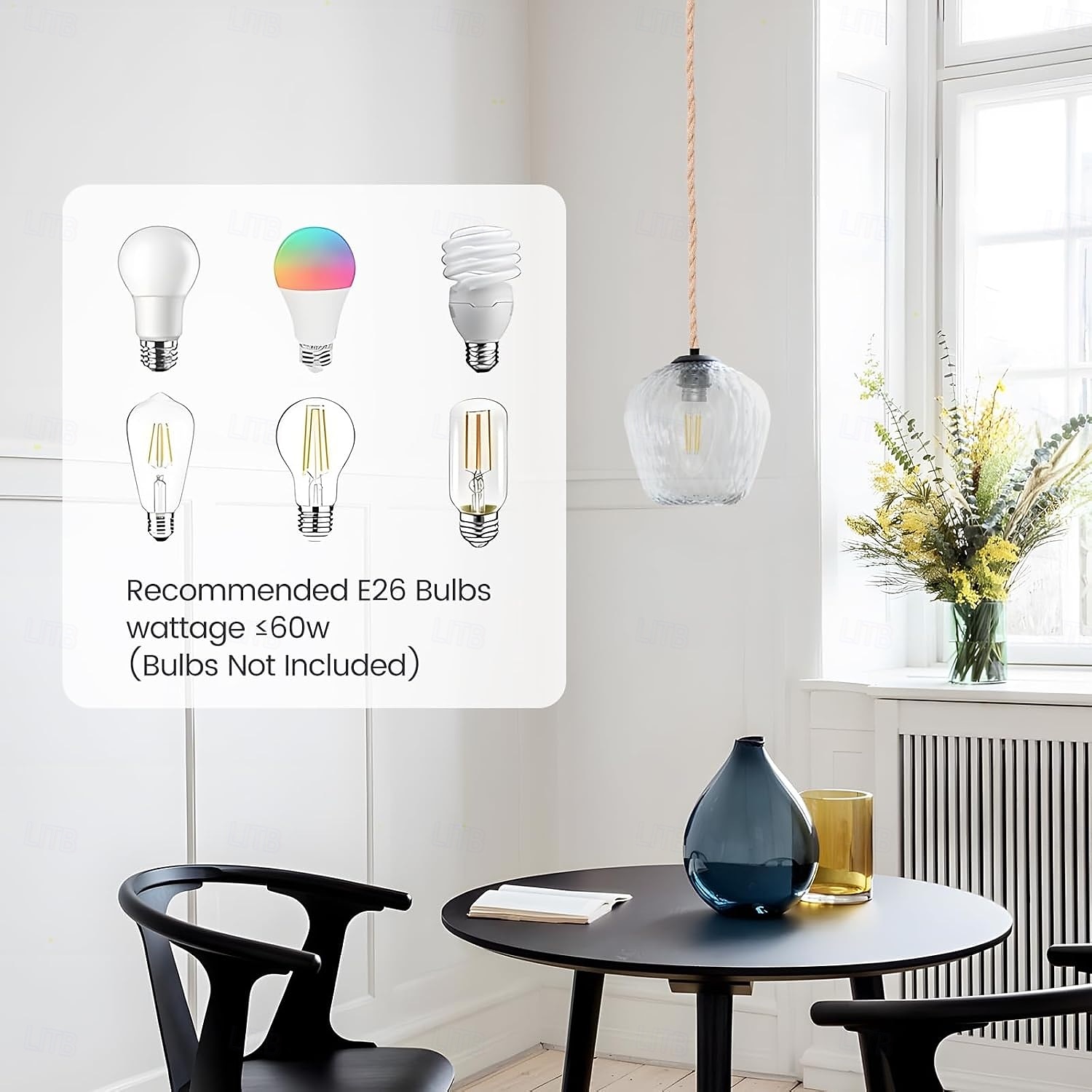 15ft 1-lichts stekker, 23ft 3-lichts stekker, hanglampen met stekker, hanglampenset van henneptouw met tweewegschakelaar, hanglampensets in boerderijstijl, doe-het-zelf hanglampen 2026 - $54.99 –P11