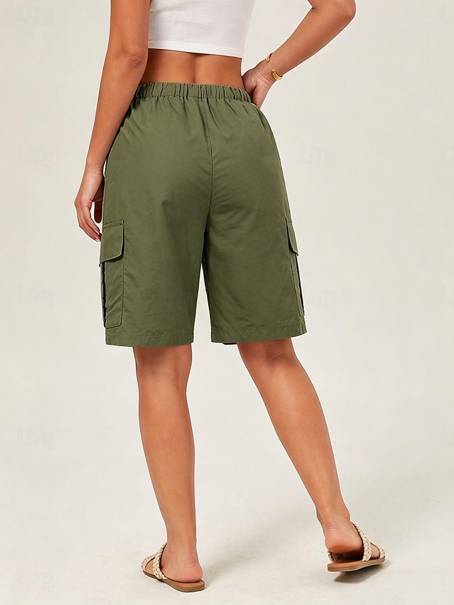 Pentru femei Bermude Pantaloni Scurți Cargo chinez Pantaloni Scurți Vacanță Șic Stradă De Bază Scurt Talie medie Simplu Cordon Buzunar Comfortabil Respirabil Inelastic Zilnic În aer liber Vacanță Gri 2026 - $34.99 –P8