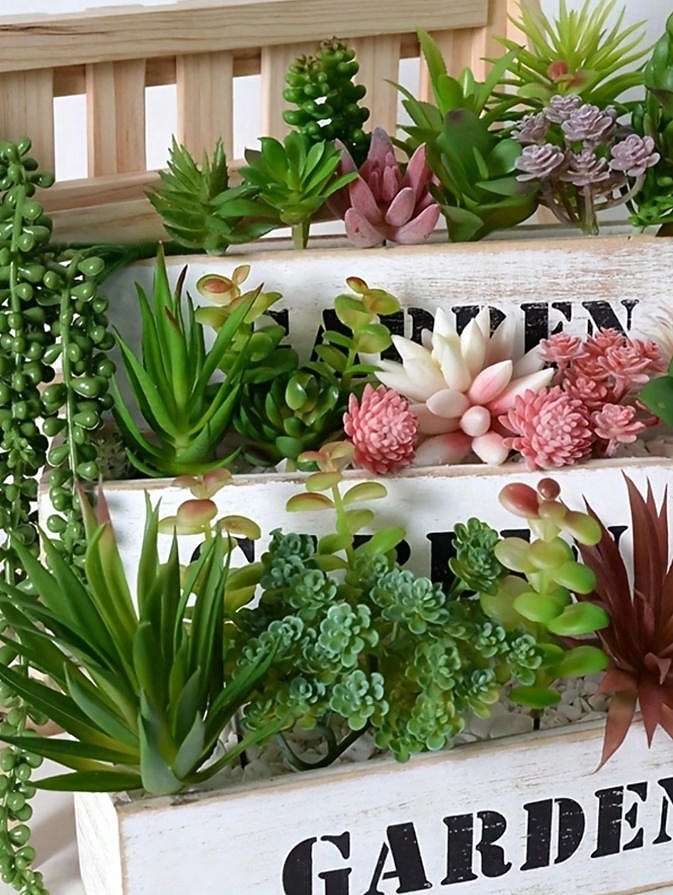 Piante grasse artificiali, eleganti decorazioni finte in vaso per scrivania e davanzale, composizioni realistiche di piante grasse senza vaso per casa, ufficio e centrotavola. del 2026 a $15.99 –P1