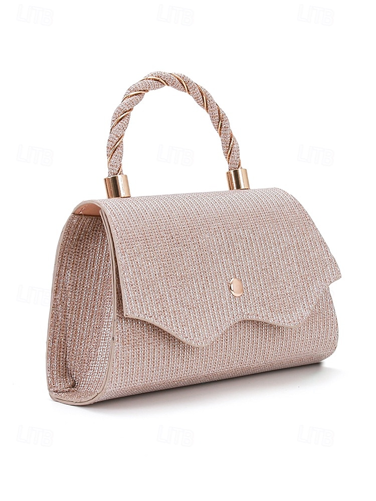 Elegante Damenhandtasche mit Henkel und Kette, glänzende Abendclutch aus Polyester, in verschiedenen Farben erhältlich, mit funkelnden Details, perfekt für Hochzeiten, Partys und besondere Anlässe. 2026 - $18.99 –P8