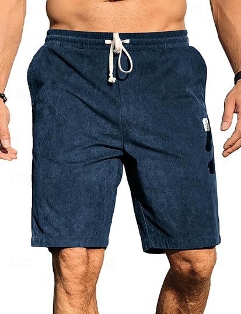 Per uomo Shorts Shorts da Spiaggia Pantaloncini casual Pantaloncini di velluto a coste Tasca Elastico in vita Semplice Comodità Traspirante Lunghezza al ginocchio All'aperto Spiaggia Vacanza Vacanza del 2026 a $21.99 –P18