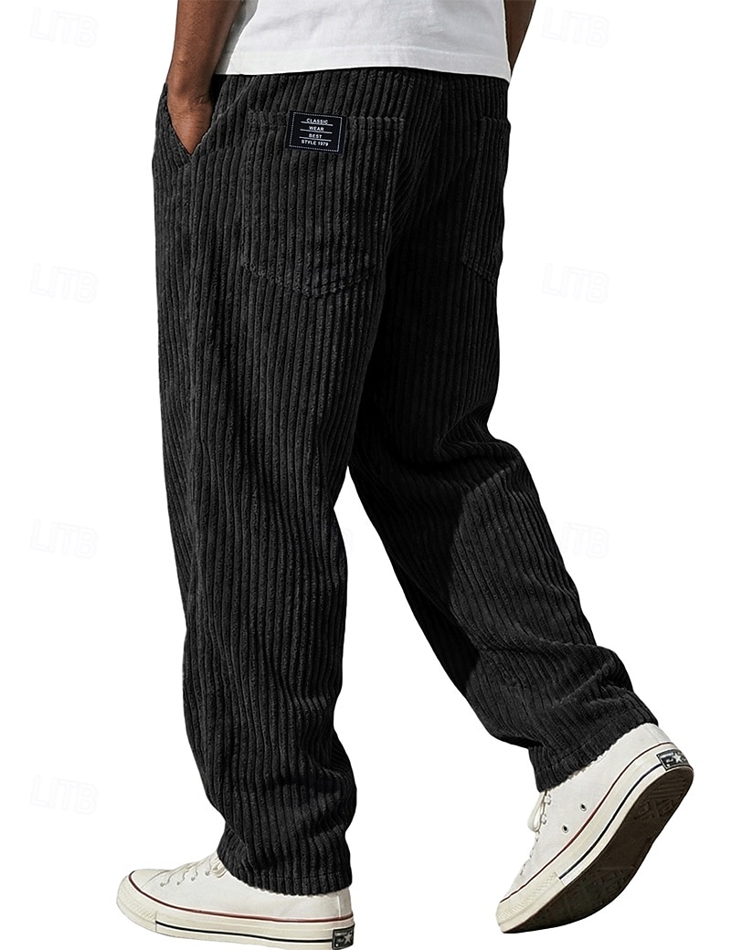 Bărbați Pantaloni Pantaloni Corduroy Pantaloni de iarnă Pantaloni casual Pantaloni largi Cordon Picior drept Culoare solidă Confort Απαλό Lungime totală Casual Zilnic În aer liber Modă Stil Clasic 2026 - $29.99 –P7