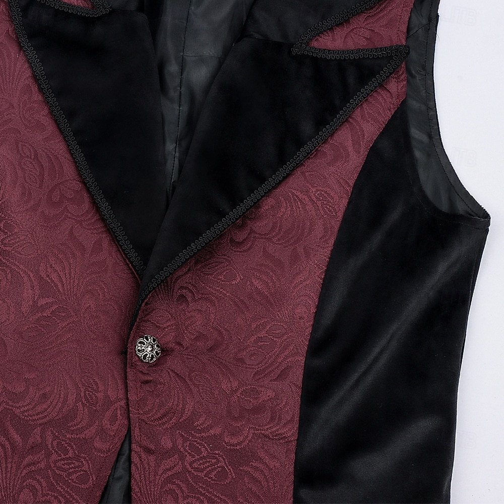 Medieval Renaissance Steampunk Vest Tailcoat Vampire Royal Attire Fancy Dress Men's Fantasy Halloween Carnival Performance LARP Ren Faire Adults' Vest Brooch 2026 - $41.99 –P5