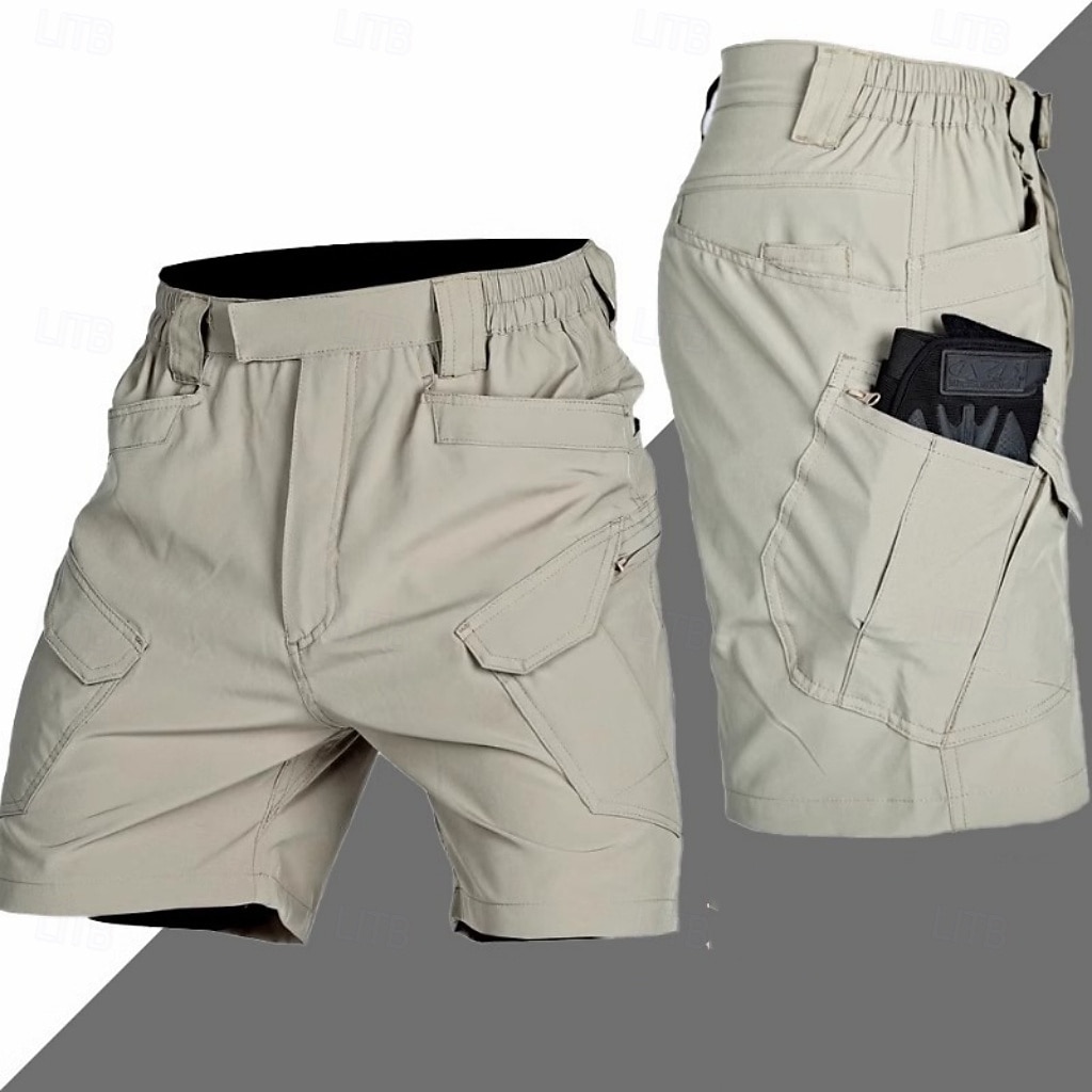 Men's Tactical Cargo Cargo Shorts Shorts Summer Shorts Casual Shorts Elastic Waist Multiple Pockets Plain Waterproof Comfort Knee Length Casual Outdoor Beach Fashion Streetwear Black Khaki 2026 - $26.99 –P3