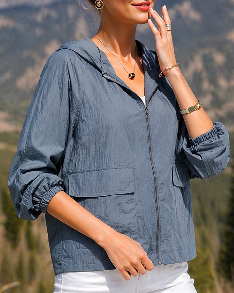Mujer Cortavientos Chaqueta Chaqueta Softshell Chaqueta para senderismo Al aire libre Protección Solar Secado rápido Ligero Transpirable Trajes de senderismo Ropa de senderismo Verano Primavera 2026 - $15.99 –P5