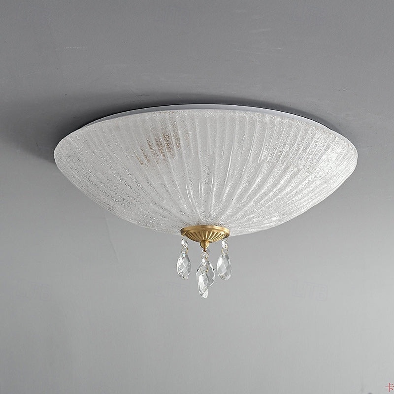 Modern Minimalist Round Dome Glass Crystal Full Copper Chandeliers 2/3/4 Light E14 Flush Mount Ceiling Light For Bedroom 110-240V 2026 - $208.59 –P16