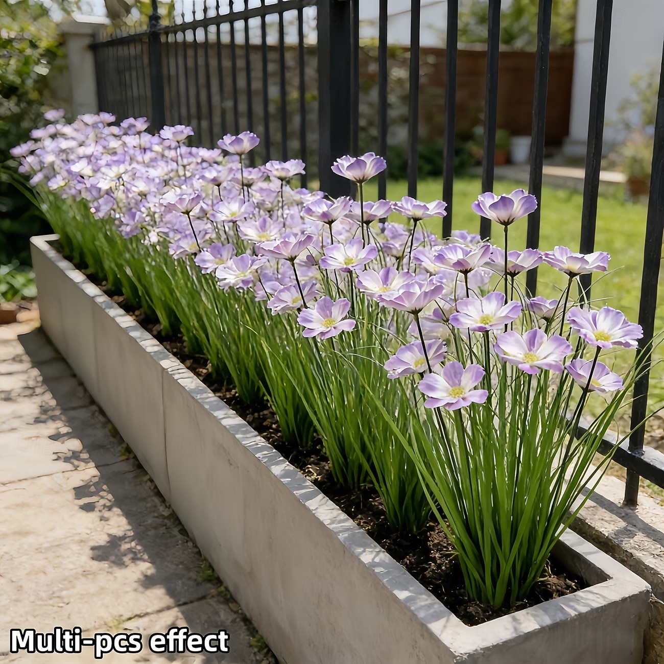 Conjunto de 7 flores artificiais para exterior e plantas bulbosas, réplicas em plástico de margaridas africanas e plantas rasteiras bulbosas, flores artificiais realistas de grama-cebola, adequadas de 2026 por $16.99 –P9