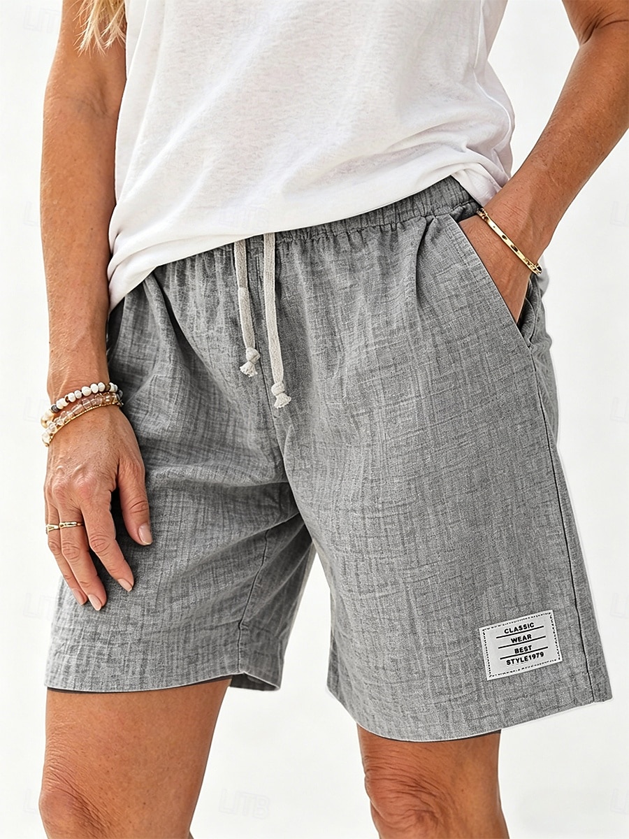 Damskie Bermudy Szorty bawełniane i lniane Typu Chino Letnie szorty Urlop Moda Moda miejska Krótki Wysoka talia Kieszeń Elastyczny pas Nadruk Wygodne Miękka Wygodny Elastyczny Codzienny Na zewnątrz 2026 - $25.99 –P7