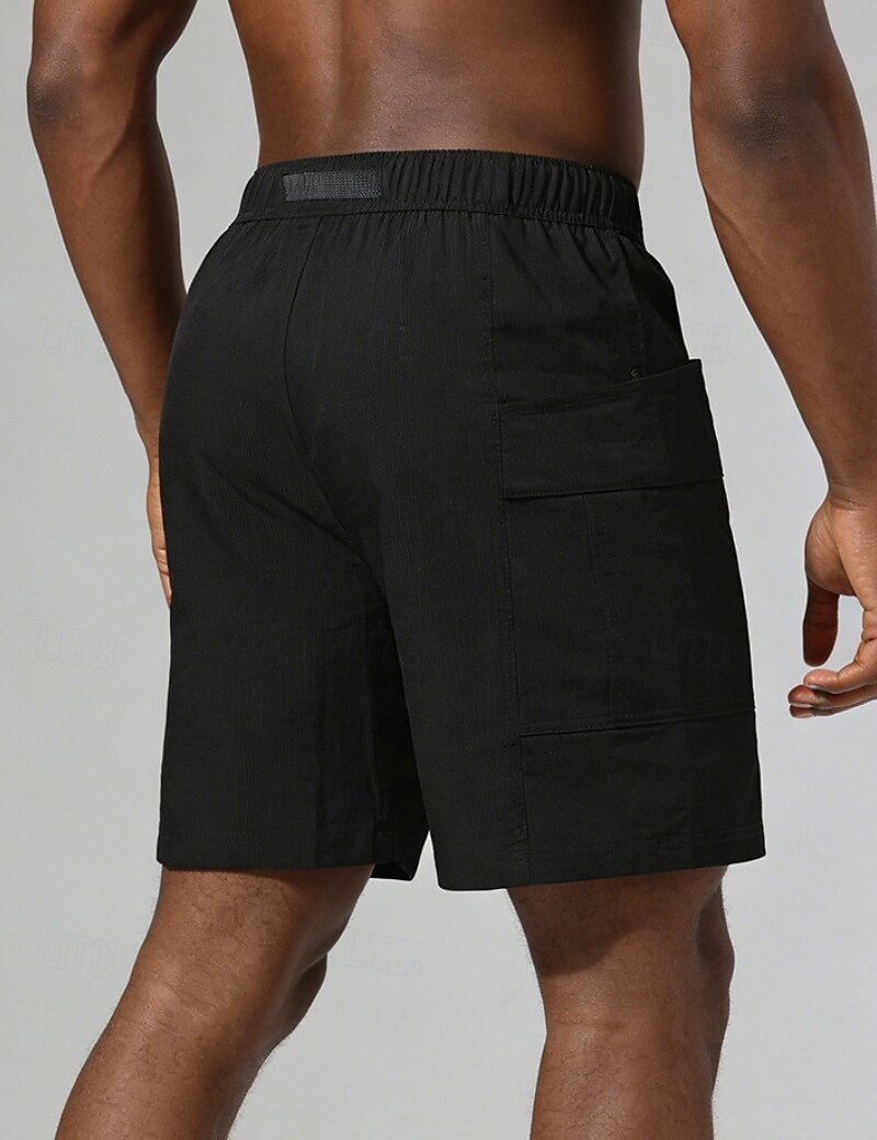 Hombre Pantalón Corto Cargo Pantalón corto Pantalones cortos casuales Pantalón corto deportivo Bolsillo Cintura elástica Puro Plano Comodidad Secado rápido Longitud de la rodilla Exterior Gimnasia 2026 - $26.99 –P9